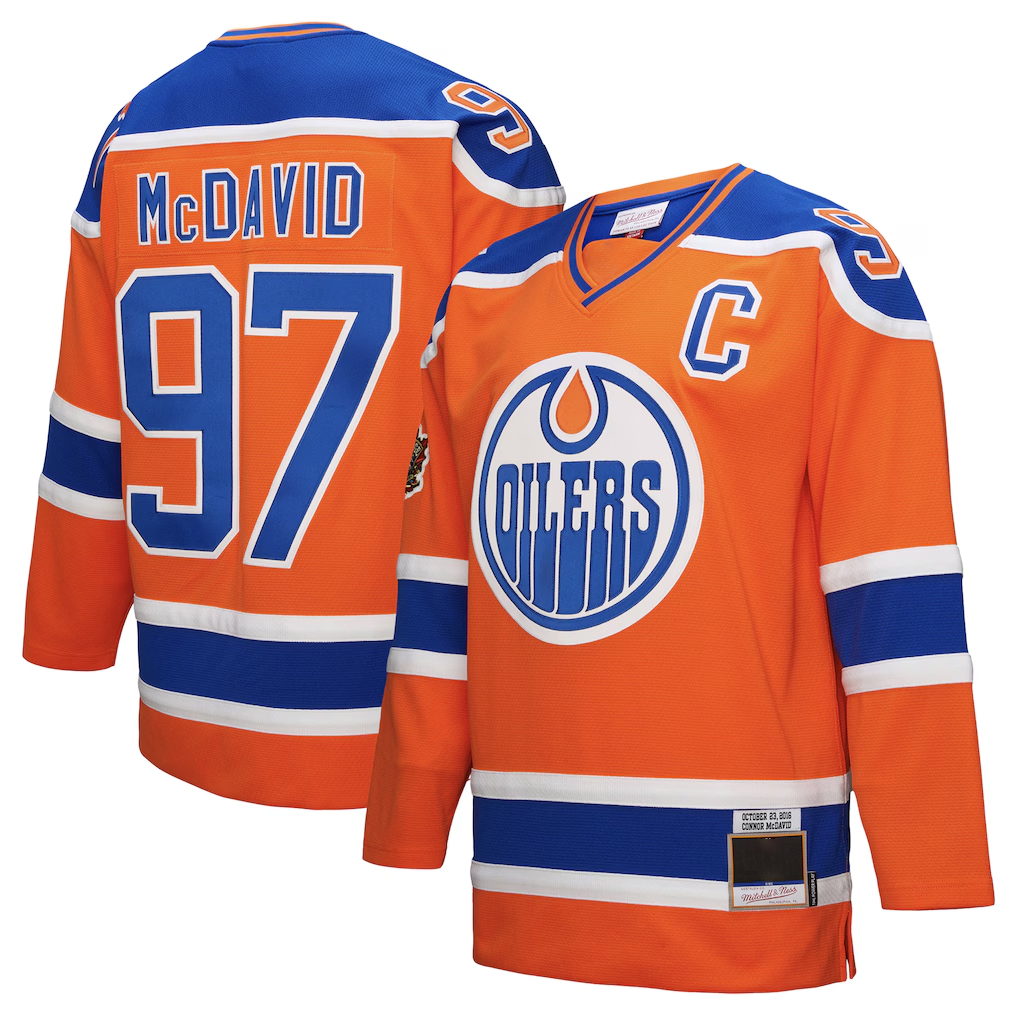 Tocy E.Oilers #97 Connor McDavid Mitchell & Ness Orange Power Play Jerseys