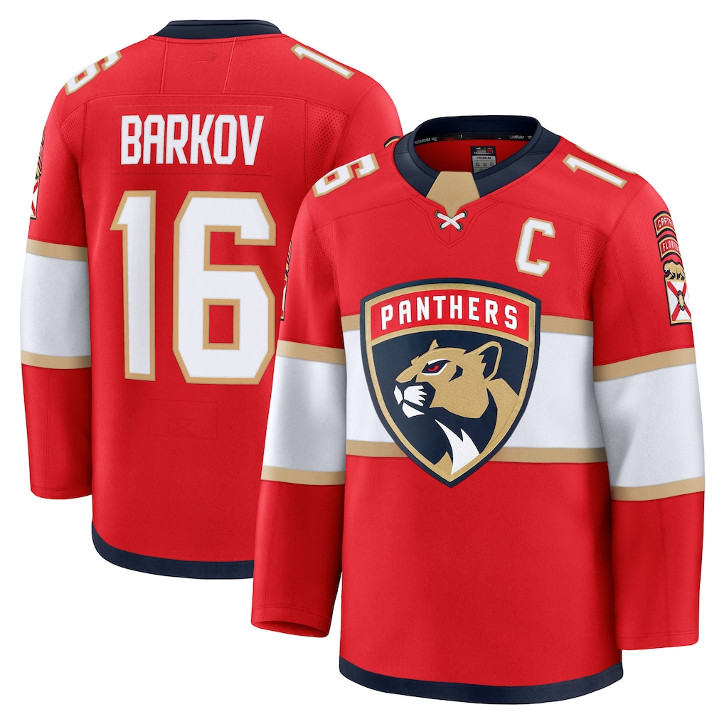 Tocy F.Panthers #16 Aleksander Barkov Red Home Premium Jerseys