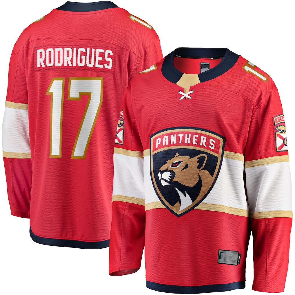 Tocy F.Panthers #17 Evan Rodrigues Red Home Breakaway Jerseys