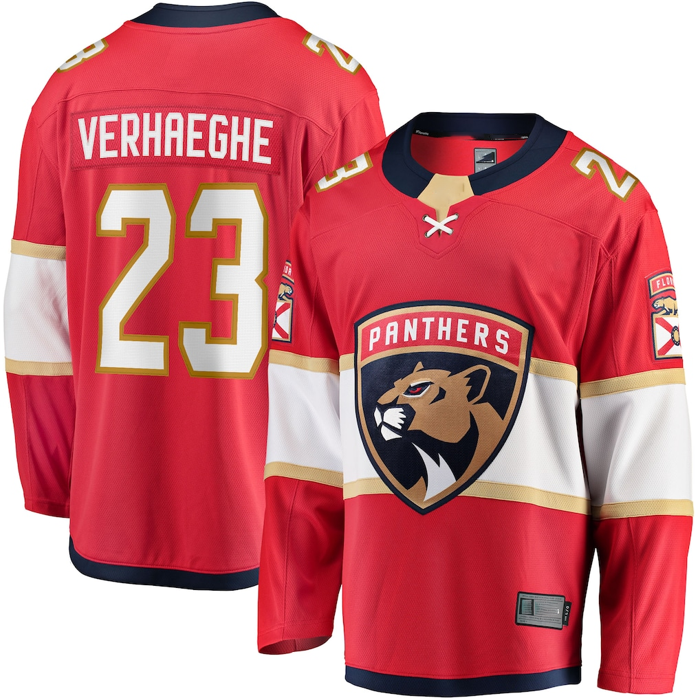 Tocy F.Panthers #23 Carter Verhaeghe Red Home Breakaway Jerseys