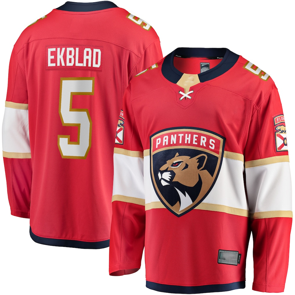 Tocy F.Panthers #5 Aaron Ekblad Red Home Team Breakaway Player Jerseys