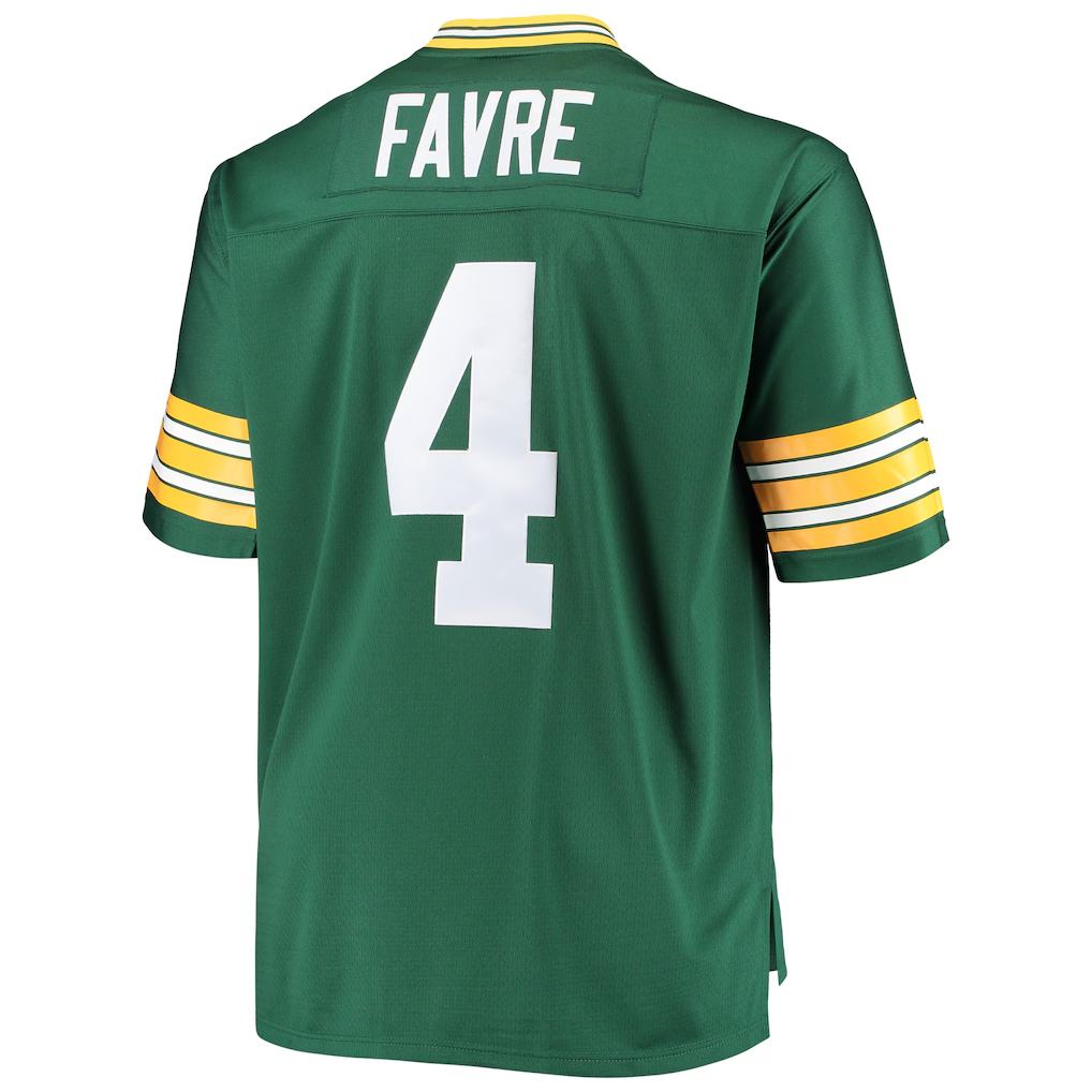 tocy GB.Packers #4 Brett Favre Mitchell & Ness Green Big & Tall 1996 Retired Player Replica Stitched Puhic Jersey