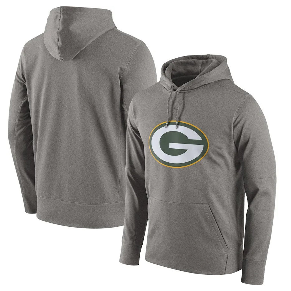 tocy GB.Packers Gray Circuit Logo Pullover Hoodies Limited Game Blank Player Stitched Jerseys