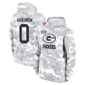 tocy GB.Packers #0 Matthew Golden Player Arctic Camo Salute to Service Hoodies Limited Game Stitched Jerseys