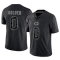 tocy GB.Packers #0 Matthew Golden Player Black Reflective Limited Home Game Stitched Jerseys