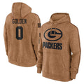 tocy GB.Packers #0 Matthew Golden Player Brown Salute to Service Hoodies Limited Game Stitched Jerseys