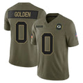 tocy GB.Packers #0 Matthew Golden Player Olive 2025 Salute To Service Limited Home Game Stitched Jerseys