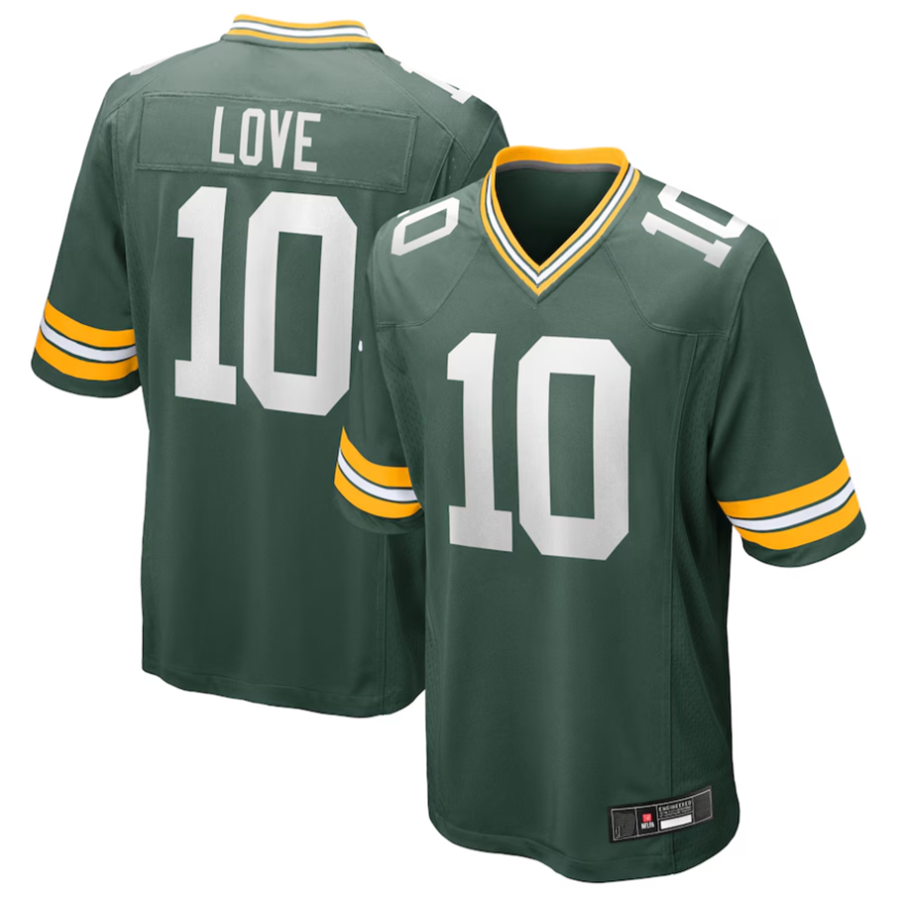 tocy GB.Packers #10 Jordan Love Player Green Game Stitched Jerseys