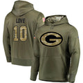 tocy GB.Packers #10 Jordan Love Player Olive Salute to Service Pullover Hoodie Game Stitched Jerseys