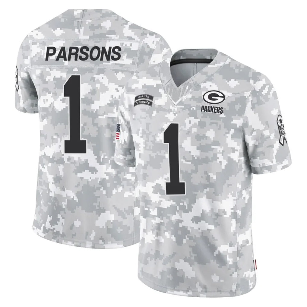 tocy GB.Packers #1 Micah Parsons Player Arctic Camo Salute To Service Limited Stitched Jerseys