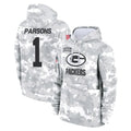 tocy GB.Packers #1 Micah Parsons Player Arctic Camo Salute to Service Hoodies Limited Game Stitched Jerseys