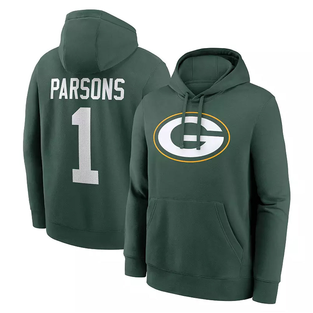 tocy GB.Packers #1 Micah Parsons Player Black Pullover Hoodies Limited Stitched Jerseys