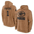 tocy GB.Packers #1 Micah Parsons Player Brown Salute to Service Hoodies Limited Game Stitched Jerseys