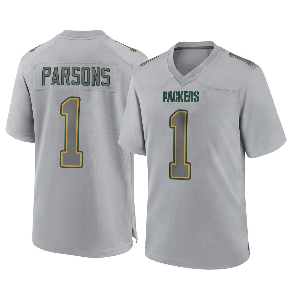 tocy GB.Packers #1 Micah Parsons Player Gray Atmosphere Fashion Home Game Stitched Jerseys