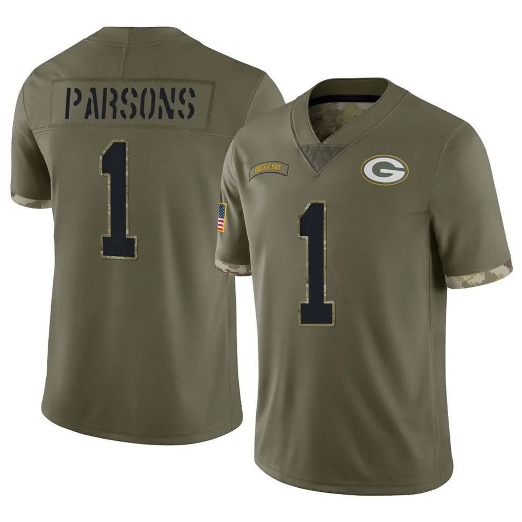 tocy GB.Packers #1 Micah Parsons Player Olive Salute To Service Limited Stitched Jerseys