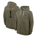 tocy GB.Packers #1 Micah Parsons Player Olive Salute to Service Pullover Hoodies Limited Stitched Jerseys