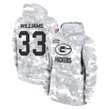tocy GB.Packers #33 Evan Williams Player Arctic Camo Salute to Service Hoodies Limited Game Stitched Jerseys