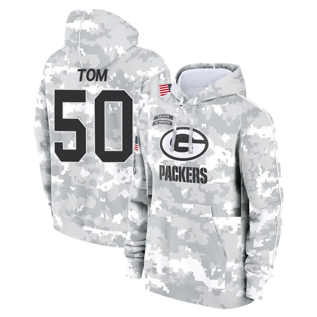 tocy GB.Packers #50 Zach Tom Player Arctic Camo Salute to Service Hoodies Limited Game Stitched Jerseys