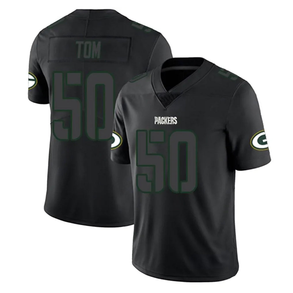 tocy GB.Packers #50 Zach Tom Player Black Impact Limited Home Game Stitched Jerseys