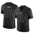 tocy GB.Packers #50 Zach Tom Player Black Reflective Limited Home Game Stitched Jerseys