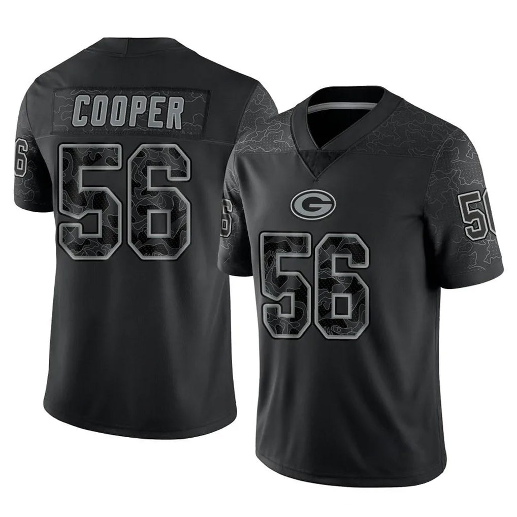 tocy GB.Packers #56 Edgerrin Cooper Player Black Reflective Limited Home Game Stitched Jerseys