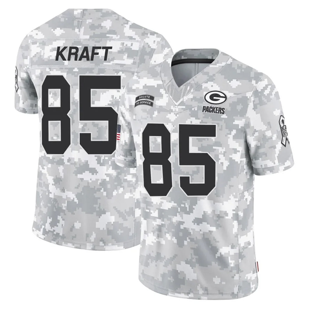 tocy GB.Packers #85 Tucker Kraft Player Arctic Camo Salute To Service Limited Stitched Jerseys
