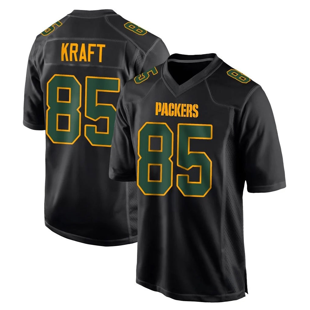 tocy GB.Packers #85 Tucker Kraft Player Black Fashion Home Game Stitched Jerseys