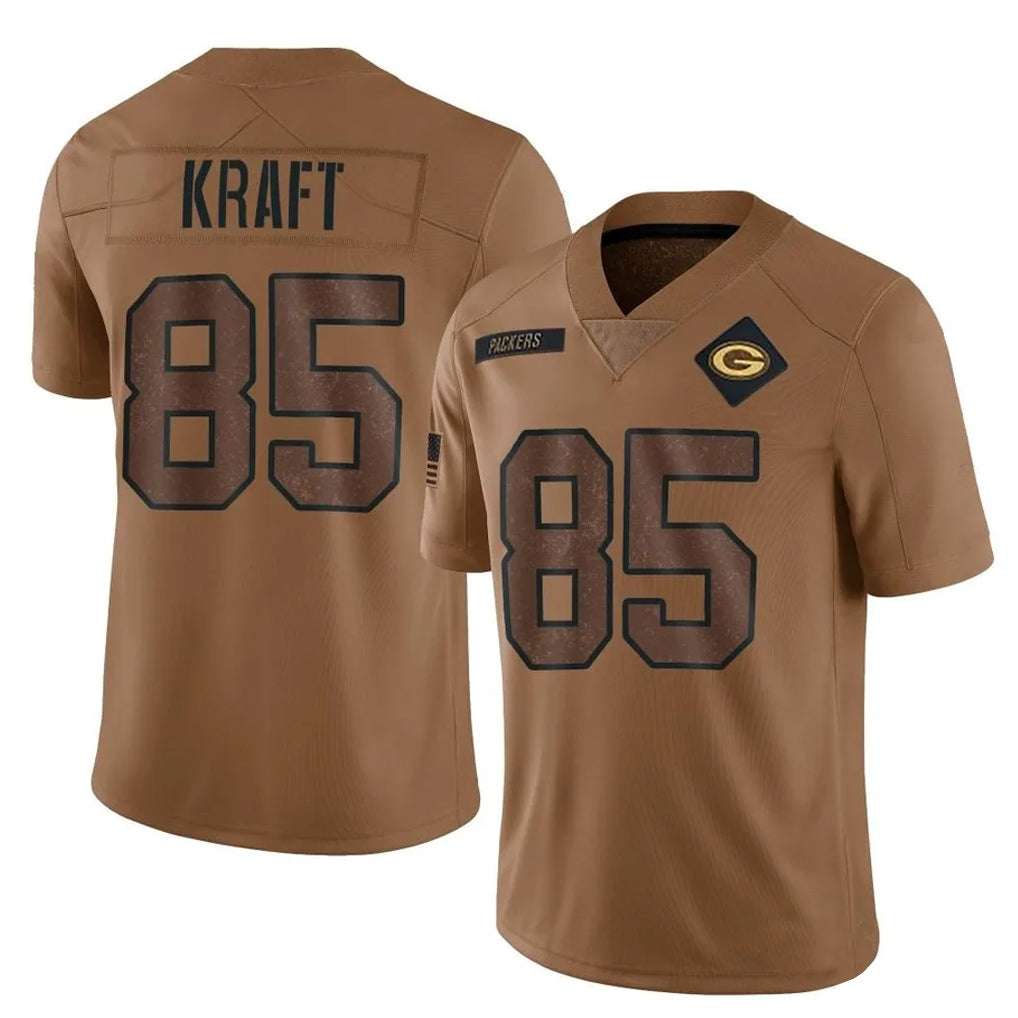 tocy GB.Packers #85 Tucker Kraft Player Brown Salute To Service Limited Stitched Jerseys