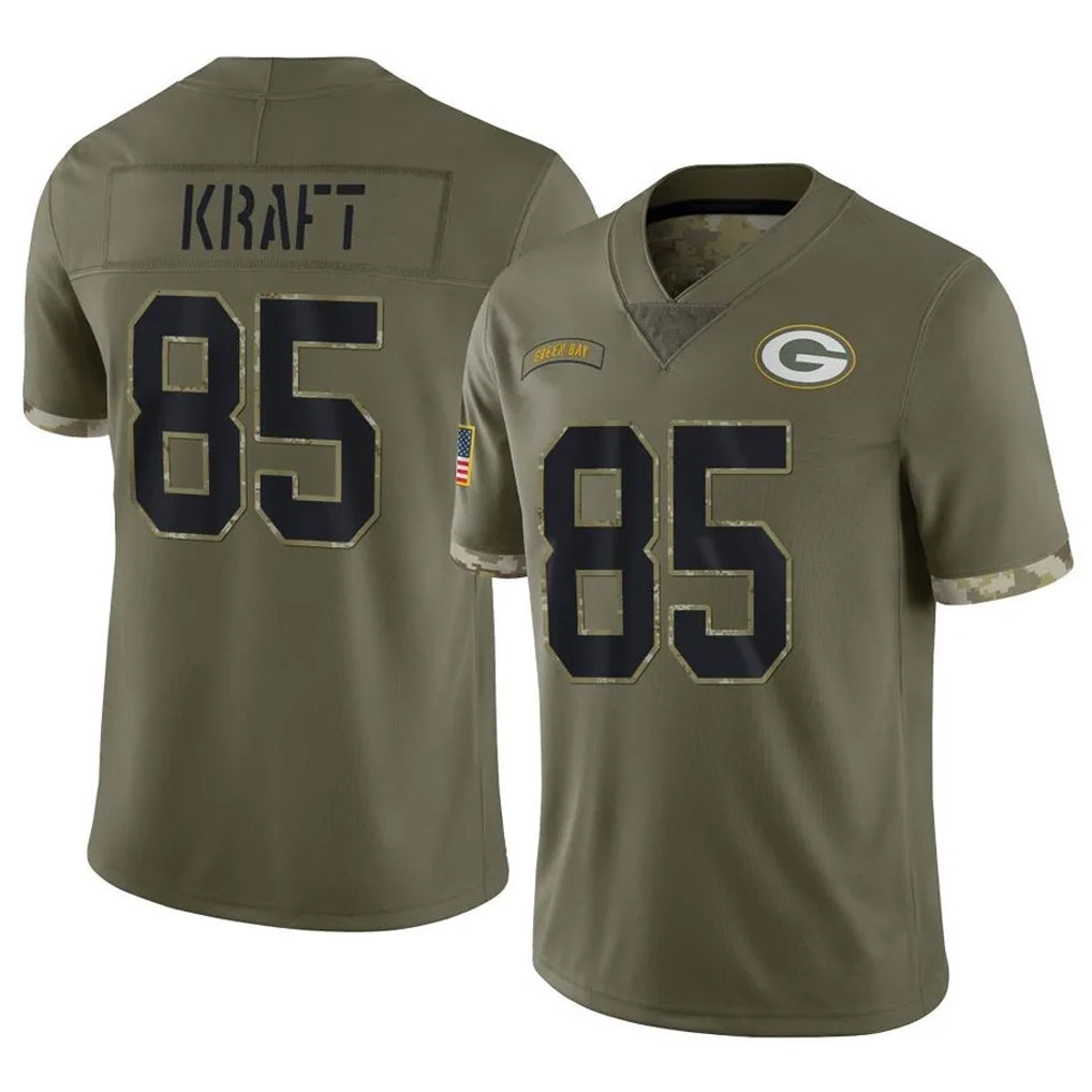 tocy GB.Packers #85 Tucker Kraft Player Olive Salute To Service Limited Stitched Jerseys