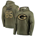 tocy GB.Packers #85 Tucker Kraft Player Olive Salute to Service Pullover Hoodie Game Stitched Jerseys