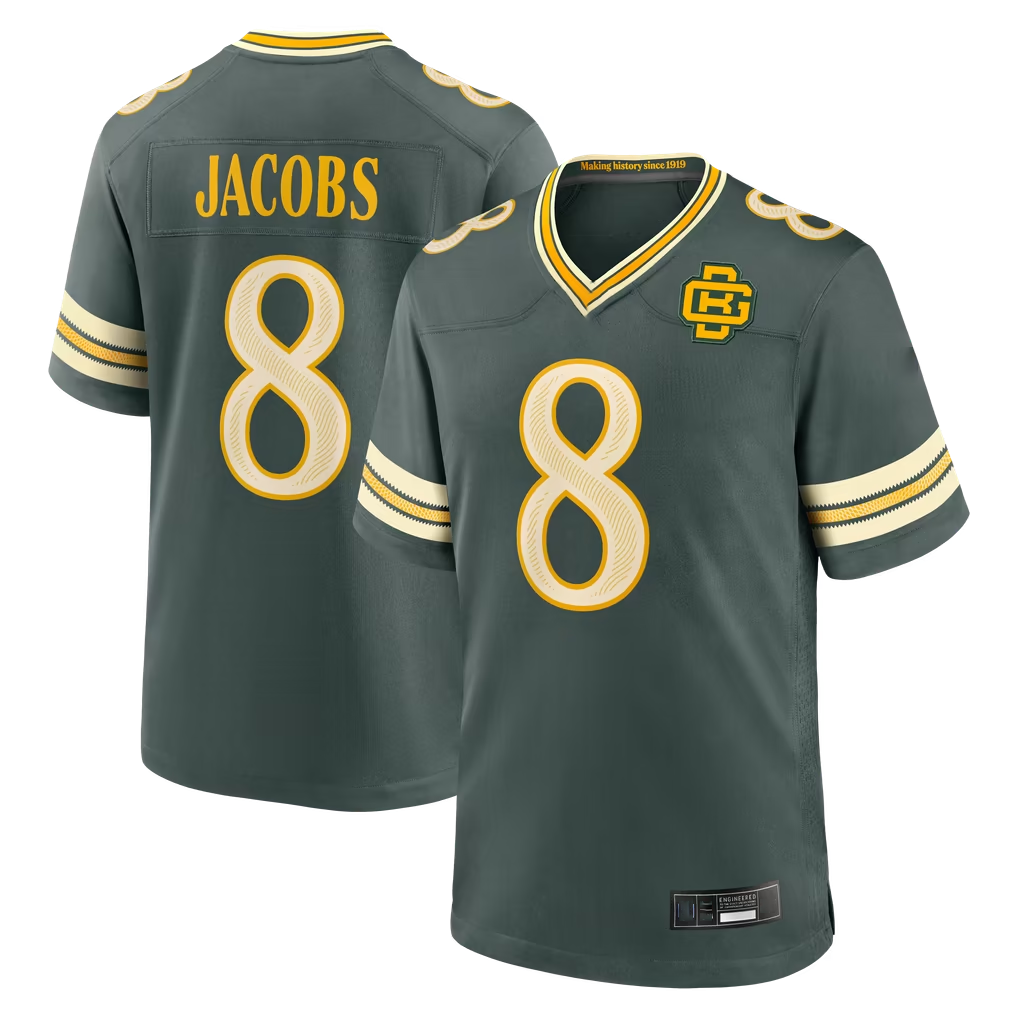 Tocy GB.Packers #8 Josh Jacobs Green 2026 Rivalries Collection Game Stitched Jerseys
