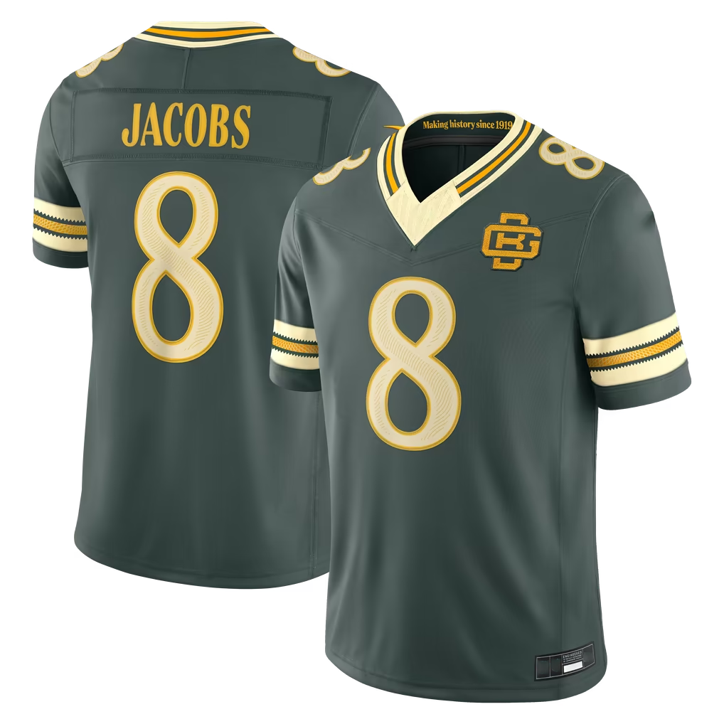 Tocy GB.Packers #8 Josh Jacobs Green 2026 Rivalries Collection Limited Stitched Jerseys