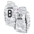 tocy GB.Packers #8 Josh Jacobs Player Arctic Camo Salute to Service Hoodies Limited Game Stitched Jerseys