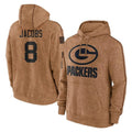 tocy GB.Packers #8 Josh Jacobs Player Brown Salute to Service Hoodies Limited Game Stitched Jerseys