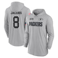 tocy GB.Packers #8 Josh Jacobs Player Gray Salute to Service Hoodies Game Stitched Jerseys