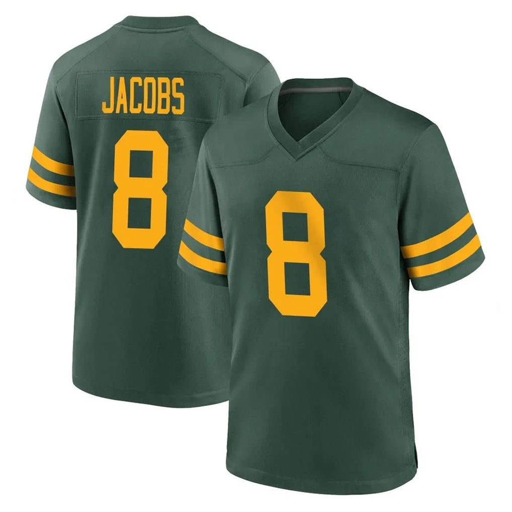 tocy GB.Packers #8 Josh Jacobs Player Green Alternate Home Game Stitched Jerseys