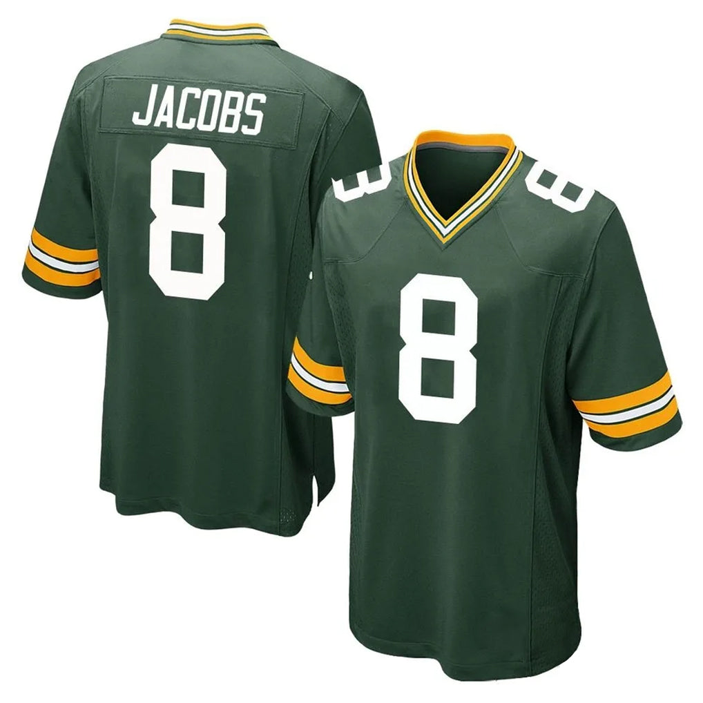 tocy GB.Packers #8 Josh Jacobs Player Green Home Game Stitched Jerseys