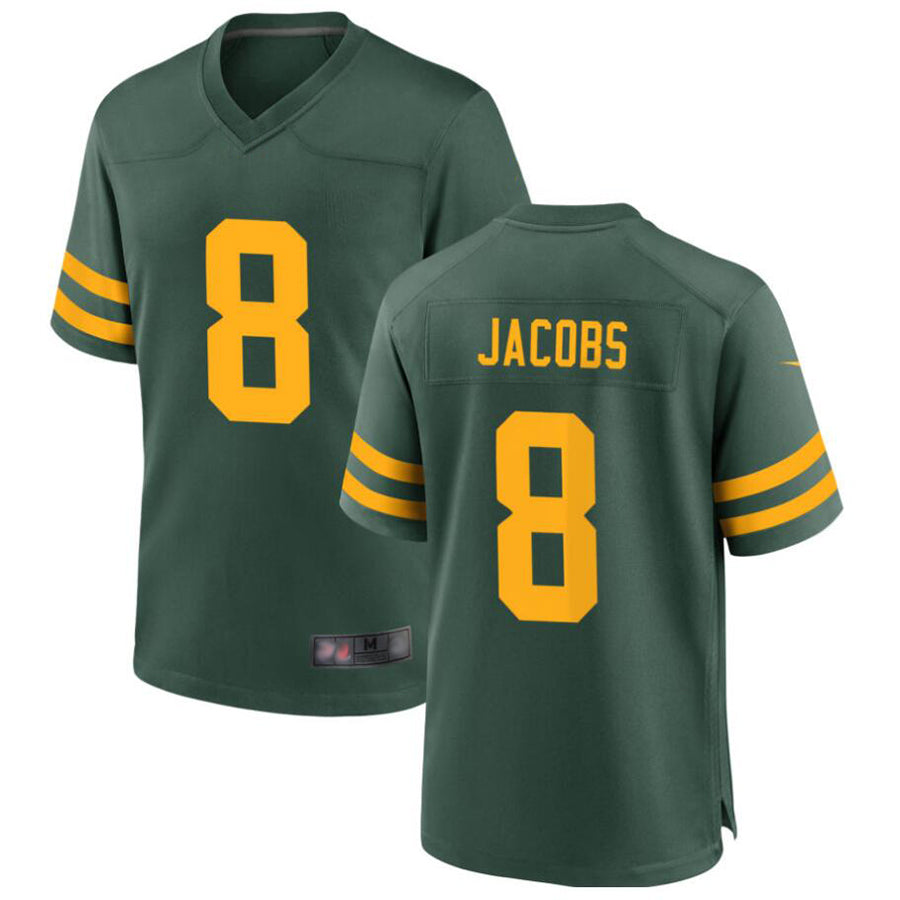 tocy GB.Packers #8 Josh Jacobs Player Green Home Replica Stitched Jerseys