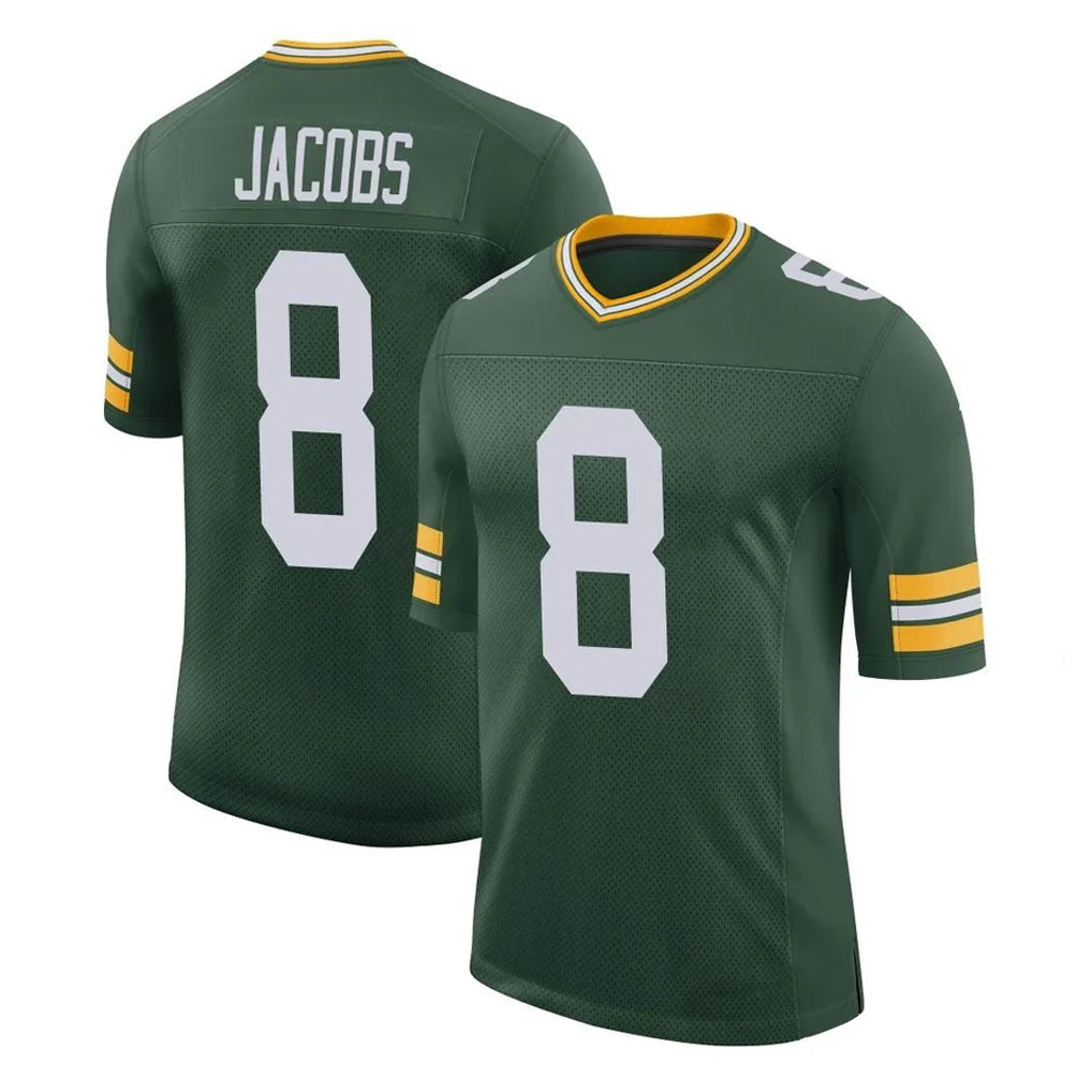 tocy GB.Packers #8 Josh Jacobs Player Green Limited Classic Home Game Stitched Jerseys