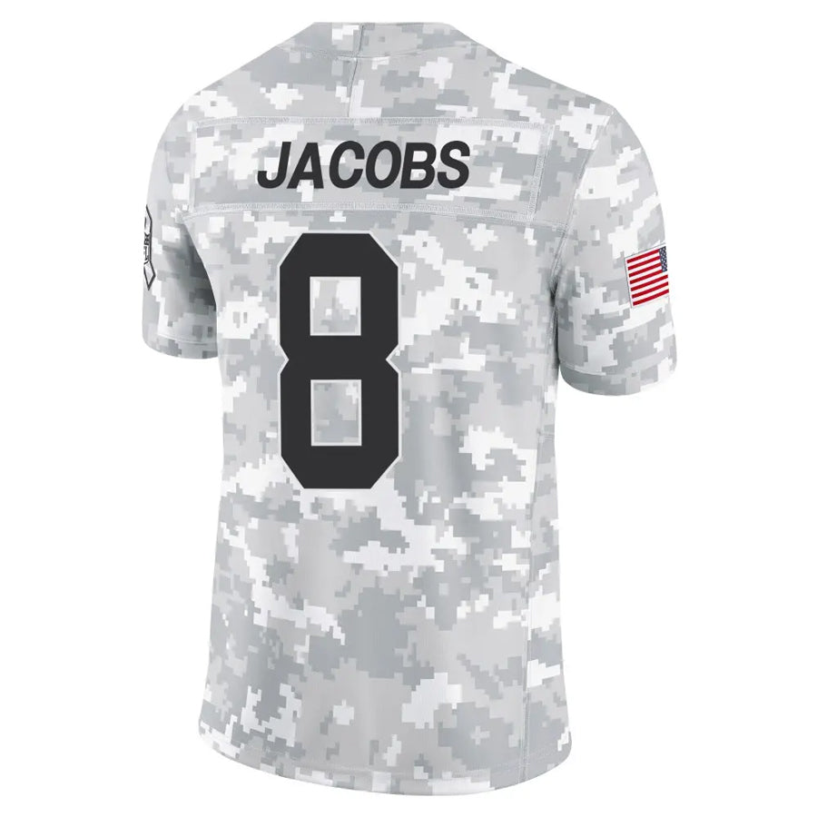 tocy GB.Packers #8 Josh Jacobs Player Limited Arctic Camo Salute to Service Stitched Jerseys