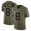 tocy GB.Packers #8 Josh Jacobs Player Olive 2025 Salute To Service Limited Home Game Stitched Jerseys