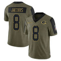 tocy GB.Packers #8 Josh Jacobs Player Olive Salute To Service Limited Game Stitched Jerseys