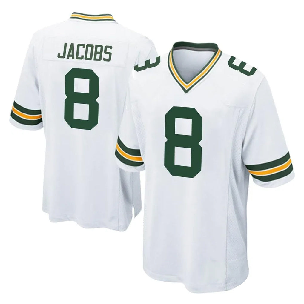 tocy GB.Packers #8 Josh Jacobs Player White Home Game Stitched Jerseys