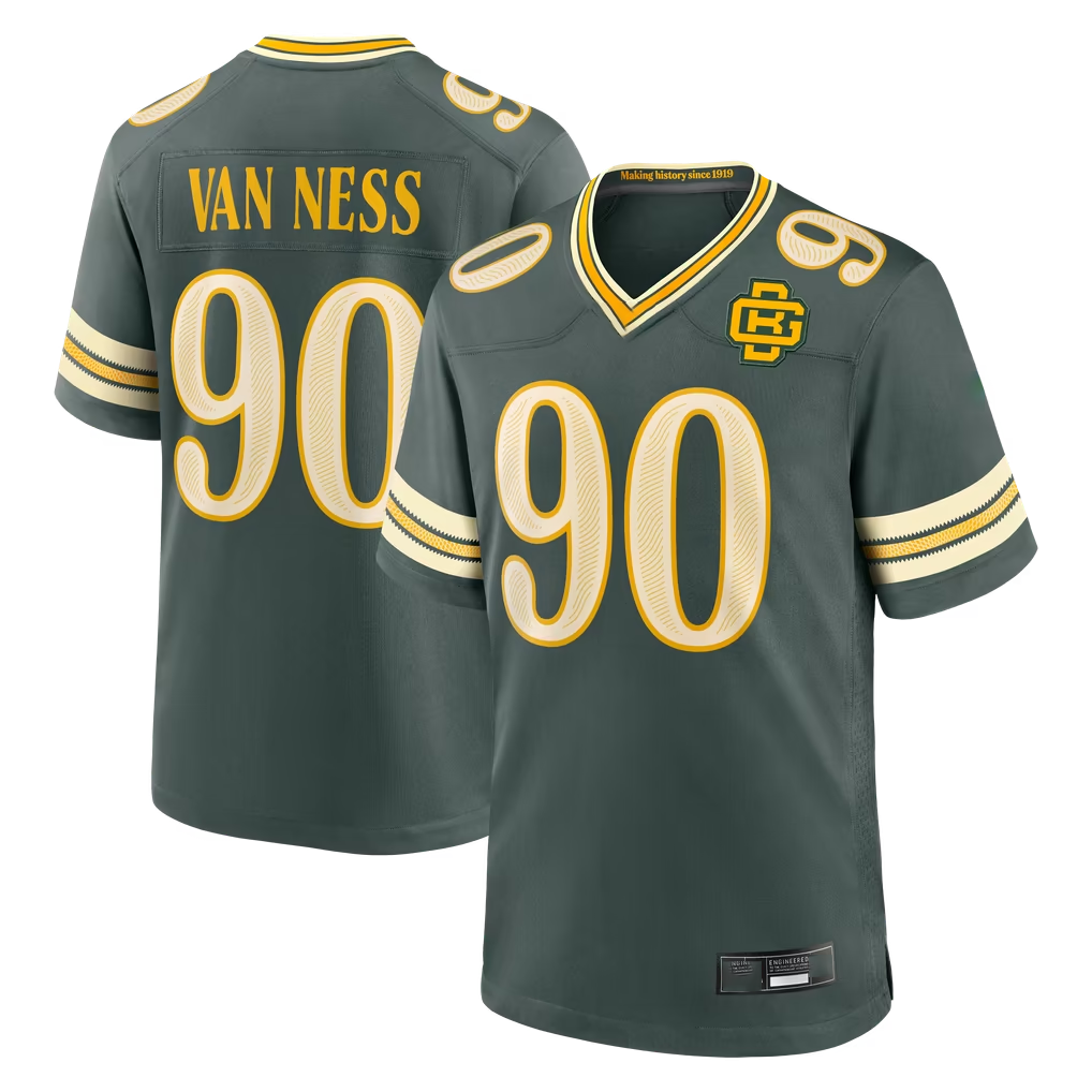 Tocy GB.Packers #90 Lukas Van Ness Green 2026 Rivalries Collection Game Stitched Jerseys