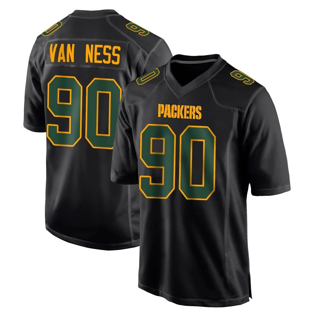 tocy GB.Packers #90 Lukas Van Ness Player Black Fashion Home Game Stitched Jerseys