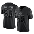 tocy GB.Packers #90 Lukas Van Ness Player Black Reflective Limited Home Game Stitched Jerseys