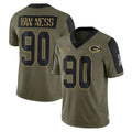 tocy GB.Packers #90 Lukas Van Ness Player Olive Salute To Service Limited Game Stitched Jerseys
