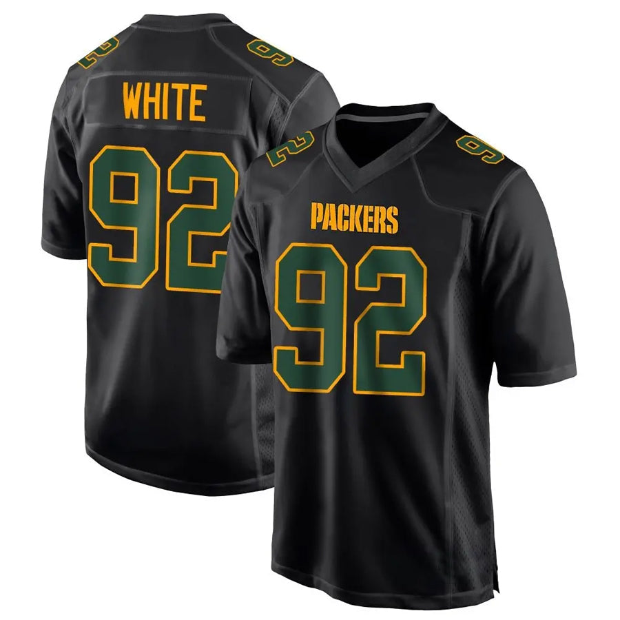 tocy GB.Packers #92 Reggie White Player Black Fashion Game Stitched Jerseys