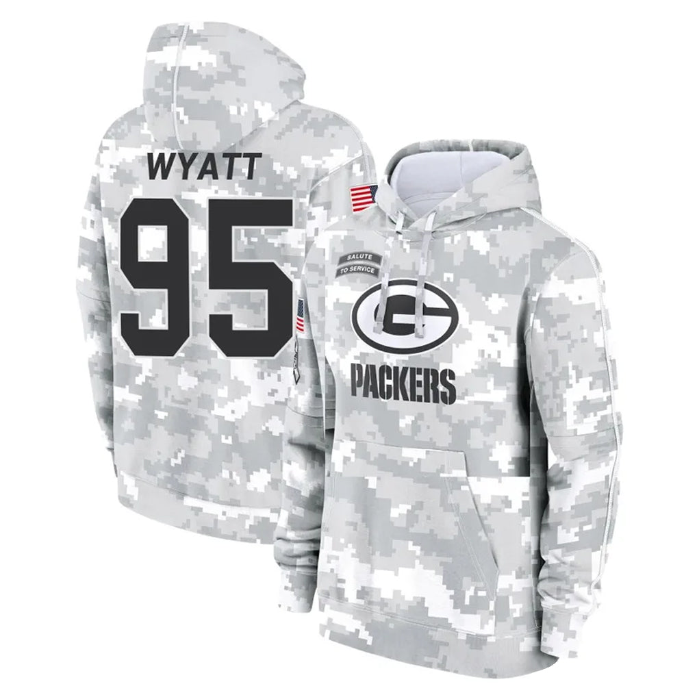 tocy GB.Packers #95 Devonte Wyatt Player Arctic Camo Salute to Service Hoodies Limited Game Stitched Jerseys