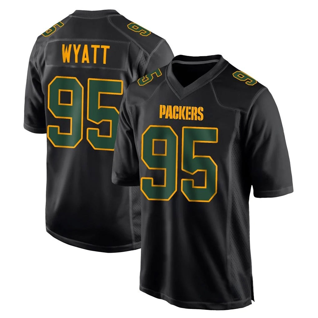 tocy GB.Packers #95 Devonte Wyatt Player Black Fashion Home Game Stitched Jerseys